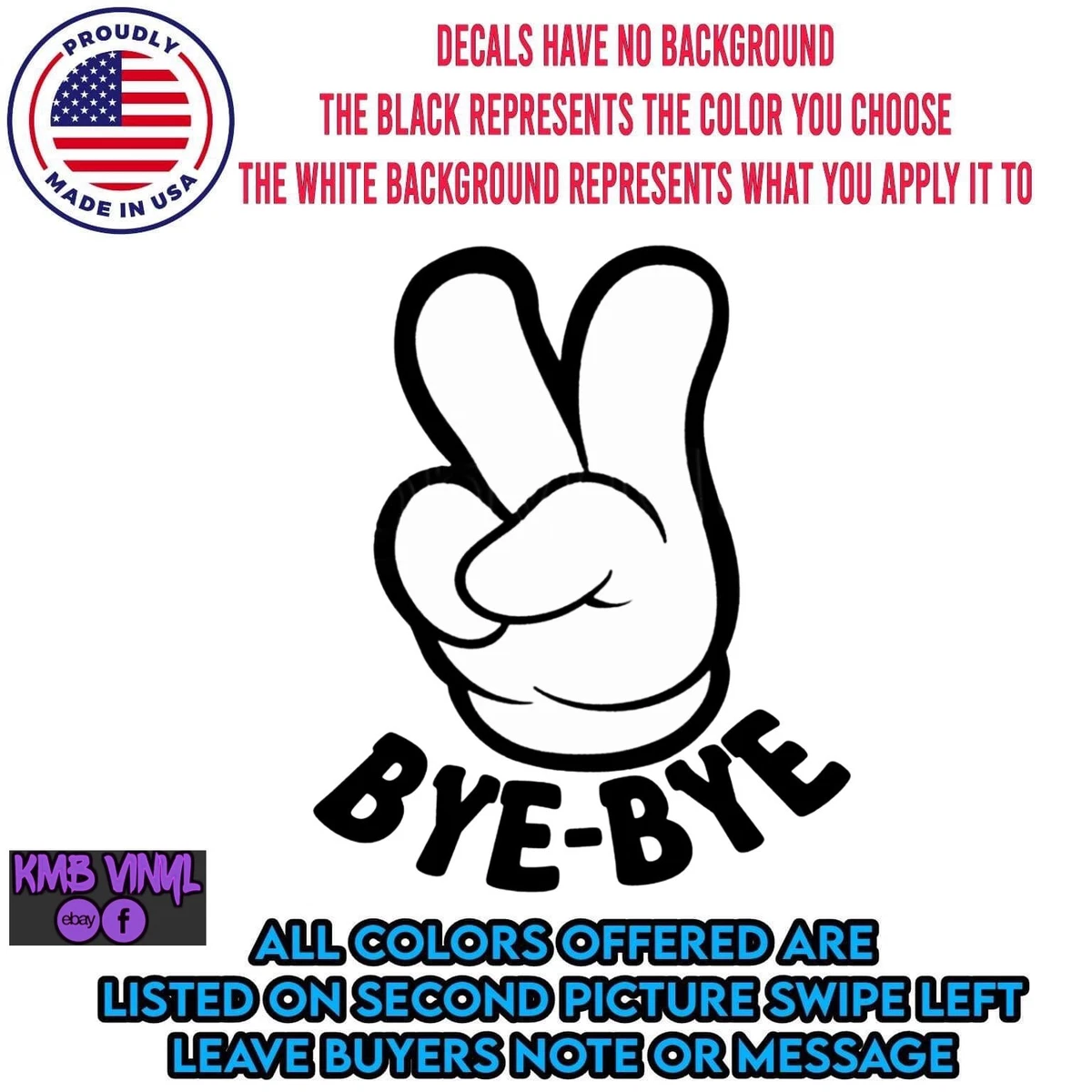 Car window decal truck outdoor sticker peace out bye bye later see ya | eBay