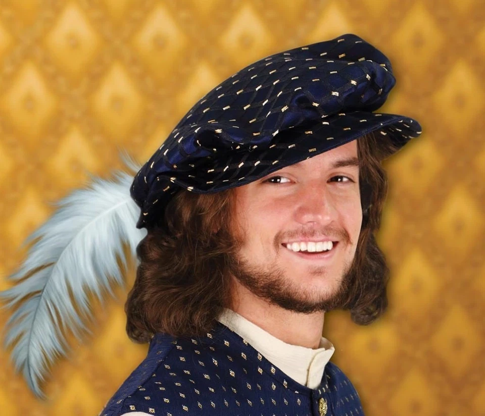 Gorra plana medieval Tudor renacentista Foto 2 de 4