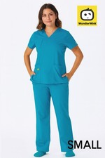 WonderWink Women  s Scrub Set Small Robin Egg Blue Top  Pants Medical Uniform