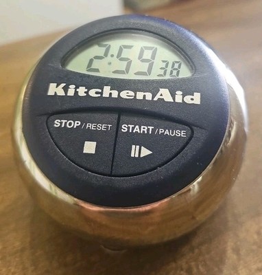 Kitchen Aid Digital Kitchen Timer Blue Chrome Cooks Series Round Twist -Tested