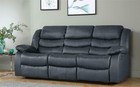 Ex Display Milano Recliner 3 Seater Sofa in Grey Aire Leather RRP 599