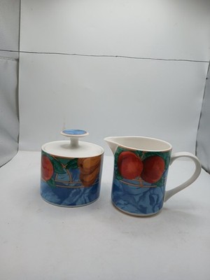 Vintage Victoria Beale Sugar2.8'',Creamer 3.5'' tall Set,forbidden Fruit (L11)