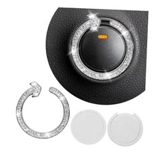 Bling Rhinestone Car Engine Start Stop Decoration Ring, Sparkly Crystal White