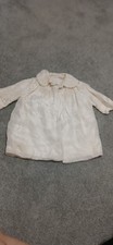 Antique Victorian Edwardian Baby Christening Baptismal Silk Jacket Ivory Coat