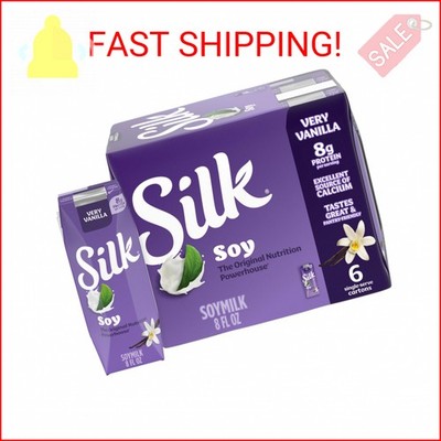 Silk Shelf-Stable Soy Milk Singles, Very Vanilla, Dairy-Free, Vegan, Non-GMO Pro