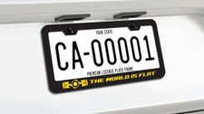 Fits All Models Wrx Sti Subaru License Plate Frame Tag The World Is Flat Yellow