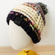 Bula Beanie Hat Multicolor Chunky Knit Wool Pom Pom Winter Apres Ski Snowboard