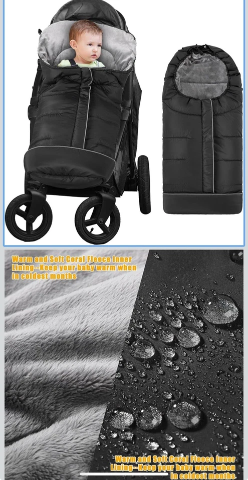 Carrinho Footmuff, Capa Inverno Bebê Criança, Universal Foot Muff Lã - Imagem 3 de 4
