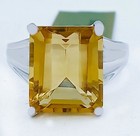 GENUINE 8.70 Cts YELLOW TOPAZ RING 10k WHITE GOLD - Free Appraisal Service - NWT