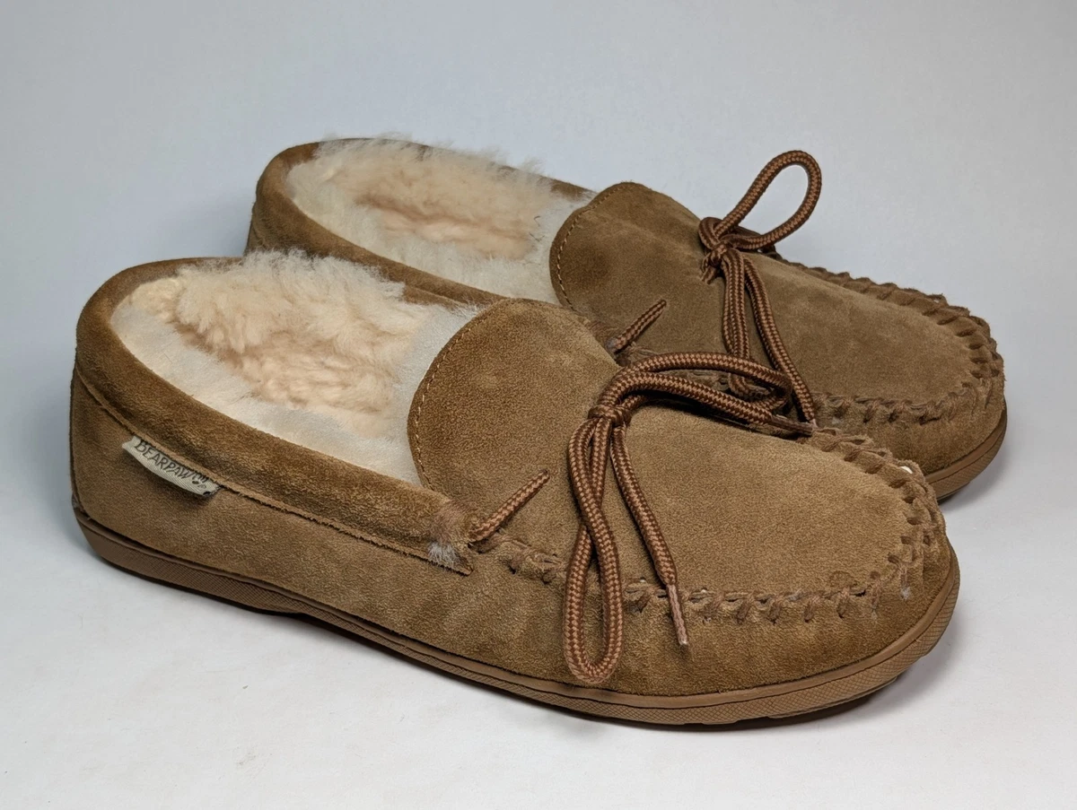 Bearpaw Shearling Moccasin Slippers Brown Suede Cozy Slip On Size 13 Bearpaw Damian Men main image 2
