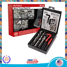 BILITOOLS M10x1.25 Thread Repair Kit, HSS Drill Helicoil Repair Kit Metric