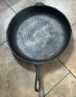 Vintage L SK US Lodge No. 14 3 Notch Cast Iron Skillet Heat Ring Large As Found