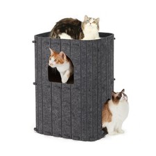 FUKUMARU Cat House for Indoor Cats, 2-Storey Large Cat Bed Cave, Co... Fast Ship