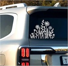 Wildflowers Boho Car Sticker, Reflective Flower Vinyl Decal Sticker Gift for Pla