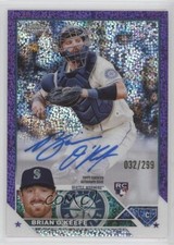 2023 Topps Chrome Rookie Purple Speckle Refractor 32/299 Brian O'Keefe Auto 00jz