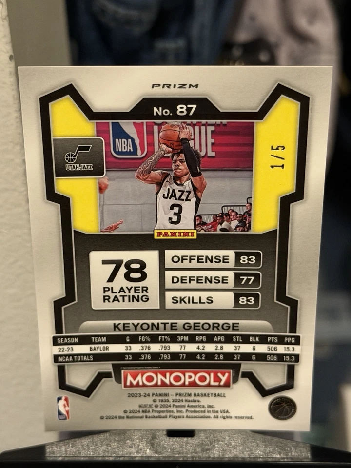 Keyonte George RC Monopoly Prizm Pink Millionaire shimmer #1/5 - Image 3 of 3