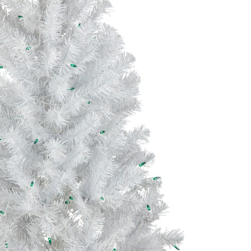 Northlight 4' x 24" Pre-Lit White Artificial Christmas Tree with Green Lights - Picture 3 of 7
