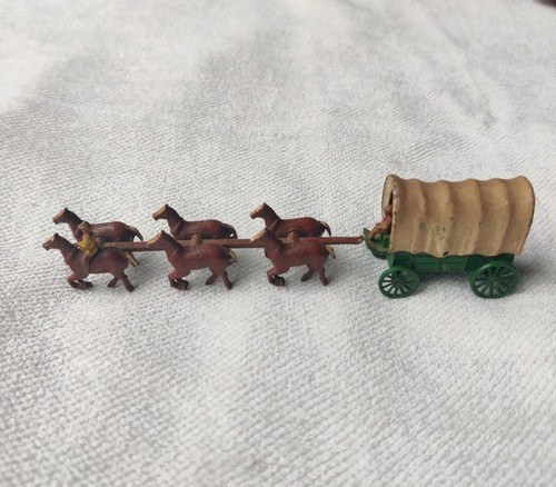 Matchbox Moko Lesney 1955 &ndash; Carro Coperto Conestoga Con Squadra Di Cavalli, Scala 1:76, Quasi MINT