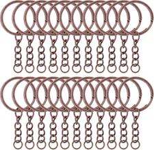 20Pcs Keychain Key Ring with Chain Bulk Split Key Chain，1.1 Inch Key Chains Part