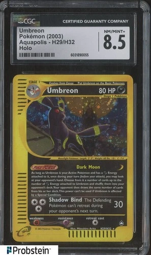 2003 Pokemon Aquapolis H29/H32 Umbreon Holo CGC 8.5 NM-MINT+
