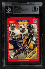 O.J. Simpson Signed 1989 Pro Set NBC Announcer Card Beckett AUTO