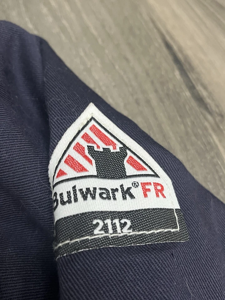 Bulwark Jacket Men's JLJ8NV Navy Flame-Resistant Water-Resistant Bomber Coat 5XL - Image 2 of 4