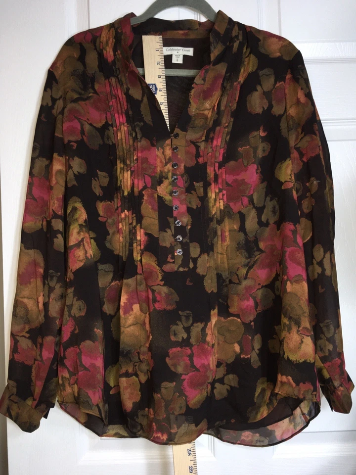 Coldwater Creek NWOT Women’s Floral Poly/Chiffon Blousy Blouse. Size 1X/ 18 - Image 2 of 4