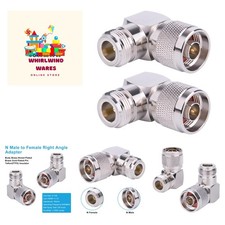 10 Pack N Connector Adapter Right Angle Coax Connectors 90 Degree N Male to N...