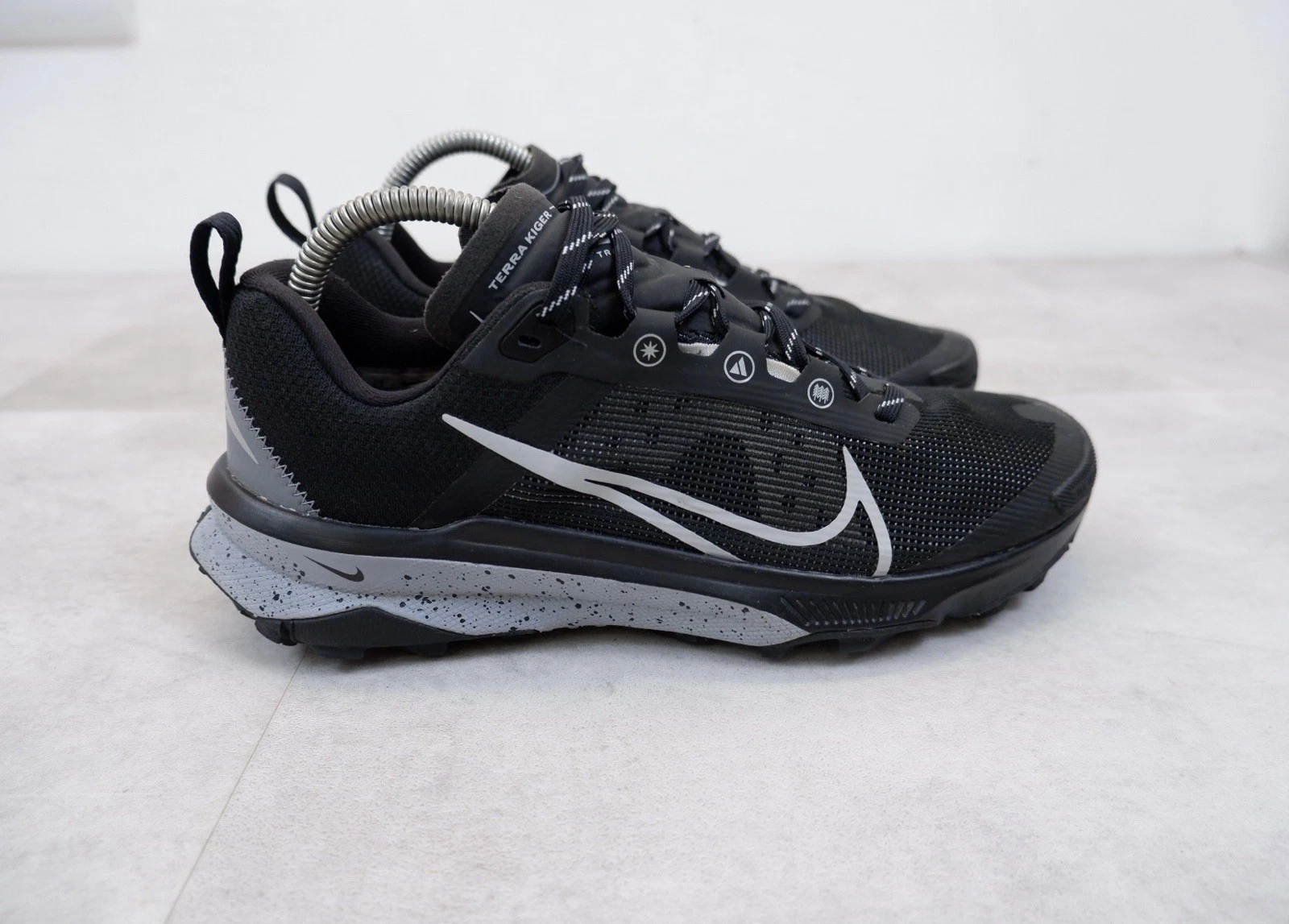 Nike Terra Tiger 9 Trail Running Trainers Size Uk 6.5 Eu 40.5 Black Shoes VGC