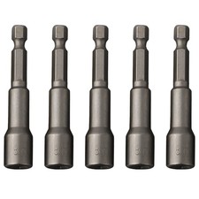 5x Hex Magnetic Nut Driver Set Socket Drill Bits For Electric Screwdriver