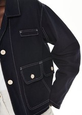 Whistles Cassie Cargo Pocket Jacket Navy Size UK12