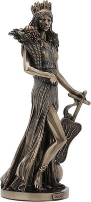 Tyche Greek Goddess Of Fortune & Prosperity Cold Cast Bronze Home Decor Figurine