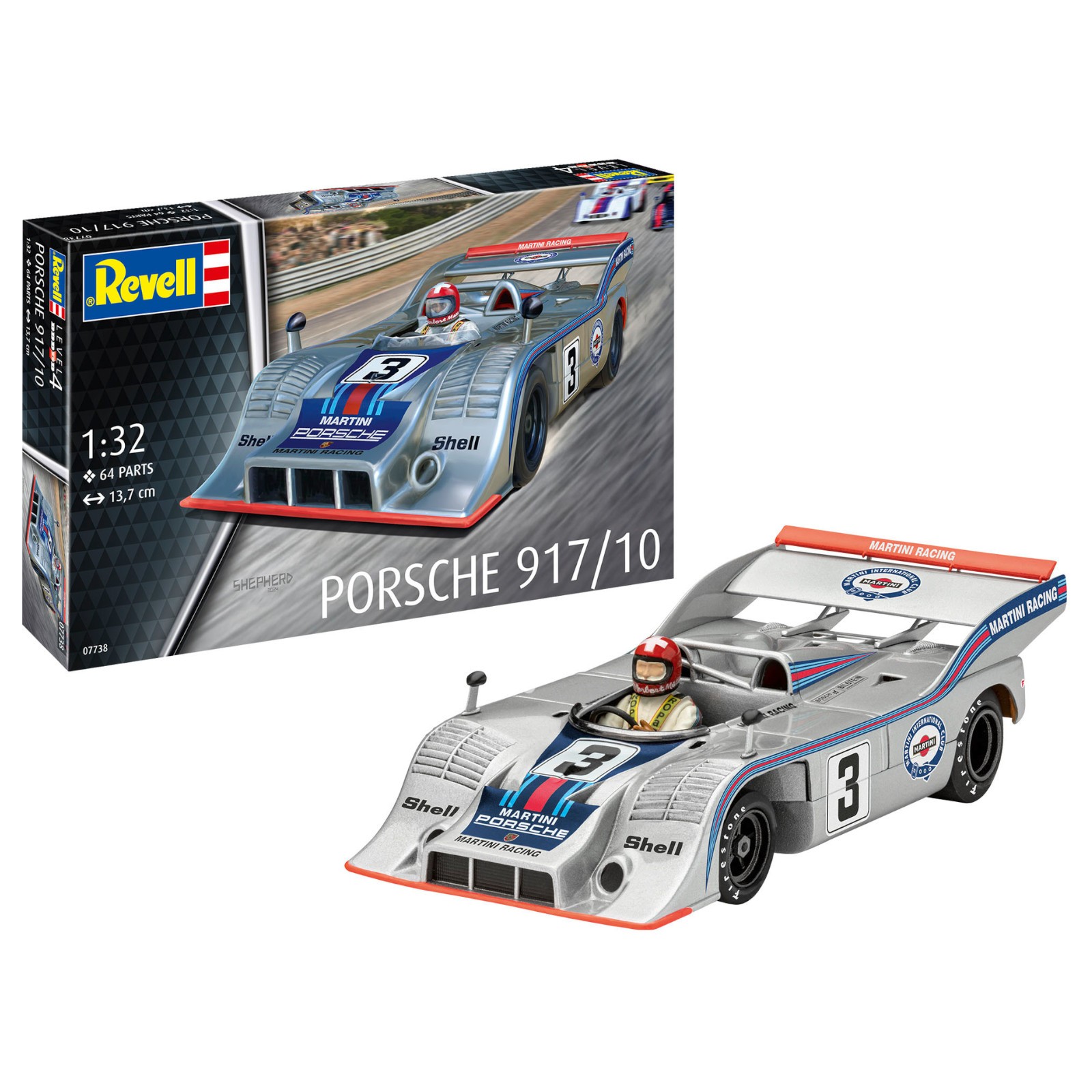 Revell Porsche 917/10 CanAm Series Racing Car Series Model Kit 1:32 07738