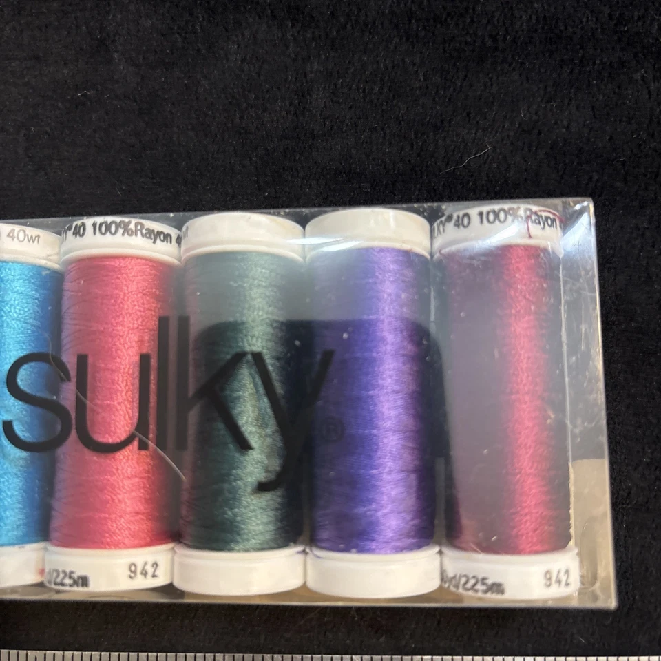 Lot 6 Sulky Thread Spools Rayon Variety Metallic Colors 250 Yards New Freeship! - Image 4 of 4