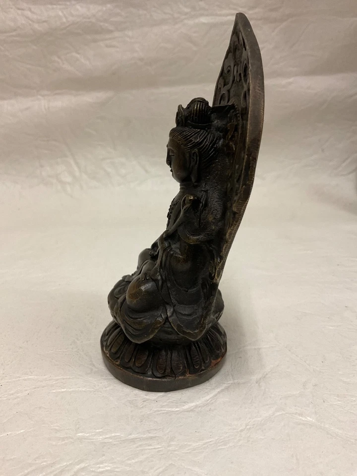 Vtg. Chinese Copper Buddha "KwanYin" Statue - Image 2 of 4