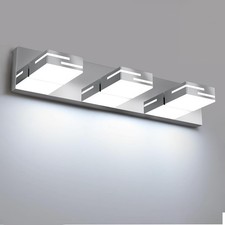 LED Modern Bathroom Vanity Light Fixtures, 3-Light 22-inch Dimmable Chrome Va...