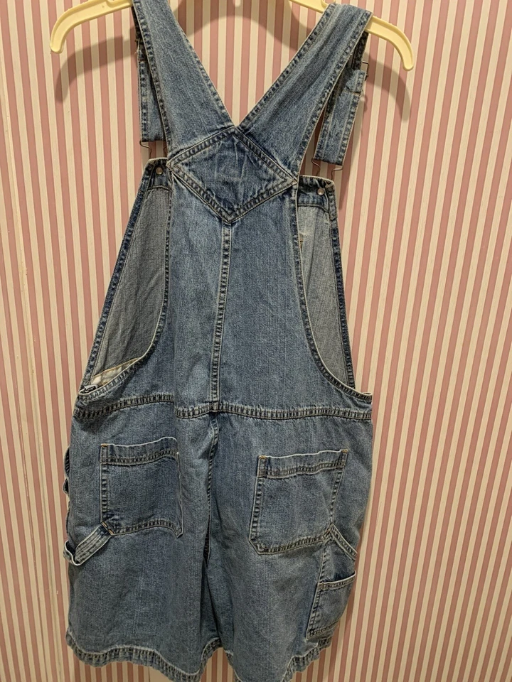 Vintage Cherokee Denim Overalls Shorts Womens Size XL - Image 4 of 4