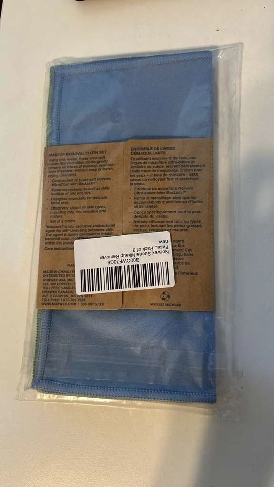 New SET/3 Makeup Remover Cloth Set Anti-bacterial Soft Suede-like Popular Brand - Image 2 of 2