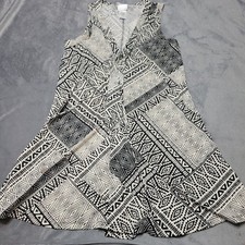 Dotti Dress Womens Small Black Grey Mini Sleeveless Comfort Stretch Ruffle Slip