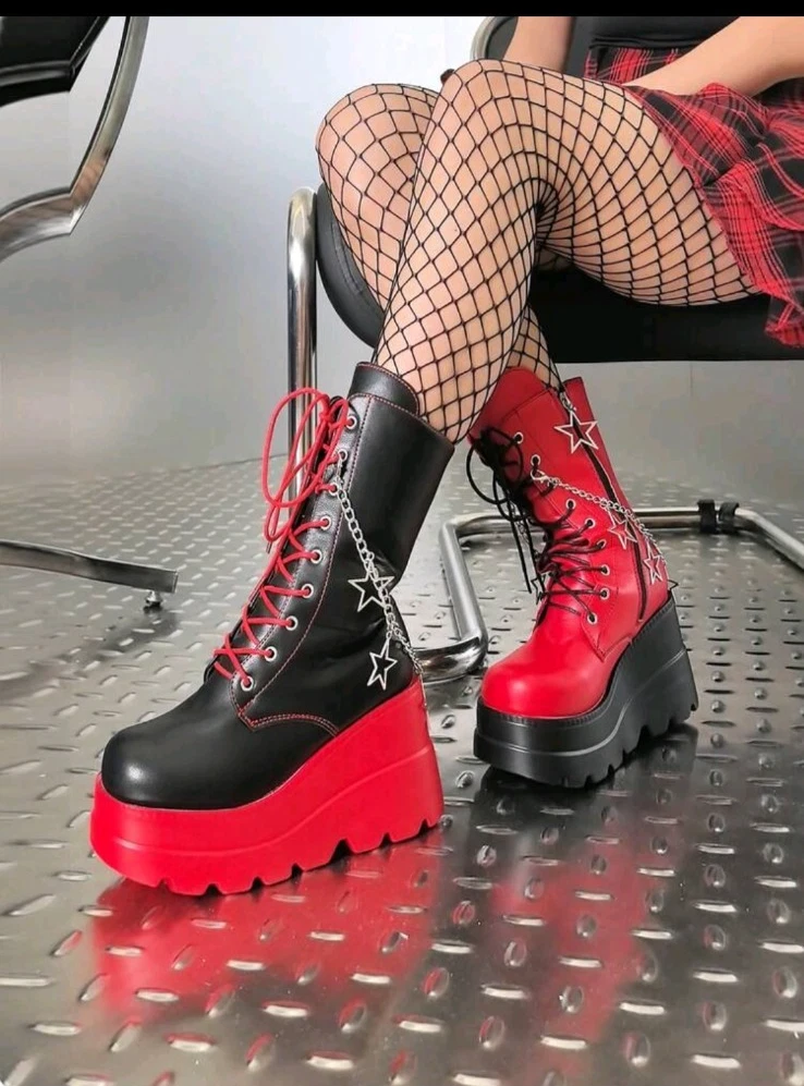 Gothic Platform Wedge Boots UNOPENED NOT DAMAGED