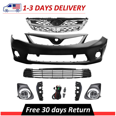 Bumper Cover Kit For 2014-16 Toyota Corolla Front With fog