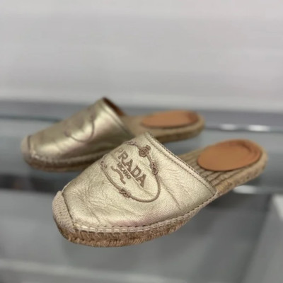 Prada Logo'd Gold Slide Mules (sz 36) | eBay