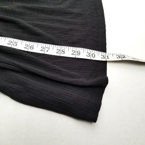 See You Monday Black Ribbed Tiered Dress Sz L Textured Dark Academia Whimsy Goth - Picture 6 of 6