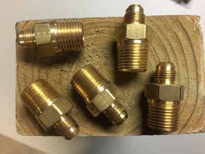 #6 straight jic hose adapter with 1/2npt-brass-5pc