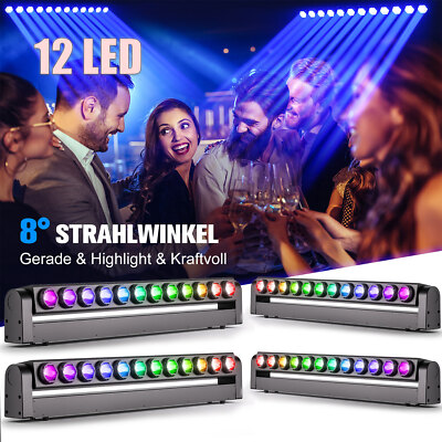 4x 240W RGBW 12 LED Wallwasher Beam Moving Head Licht Bar DMX Strobe Show Strahl