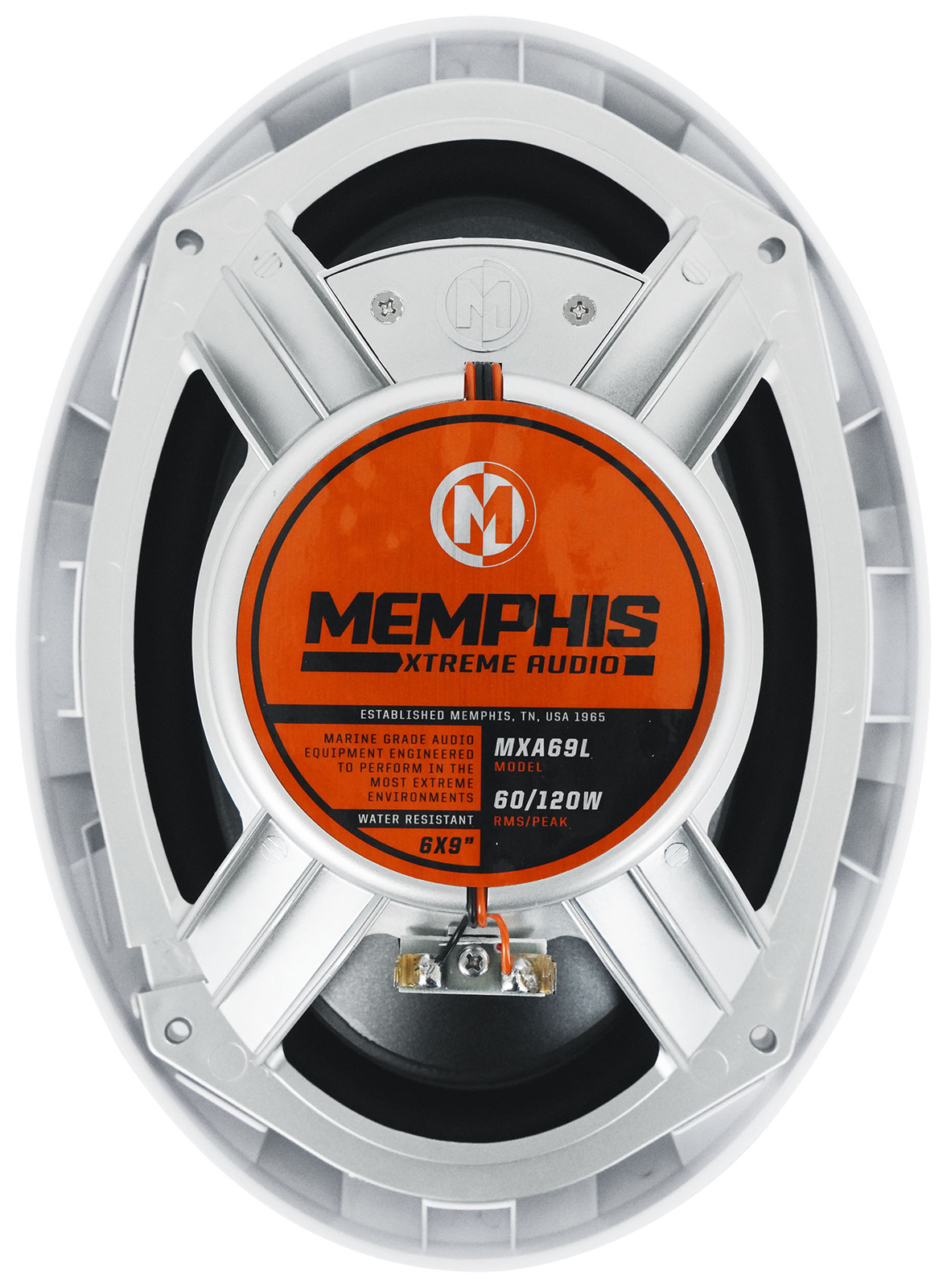 Пара Memphis Audio MXA69L 120 Вт 6x9 2-полосных динамиков для морских судов с RGB светодиодными решетками