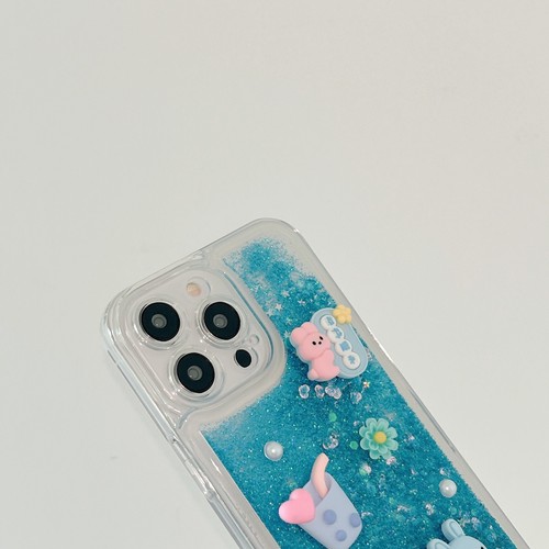 Cartoon 3D Doll Quicksand +Bracelet Liquid Glitter Case Cover For Various Phone - Picture 3 of 10