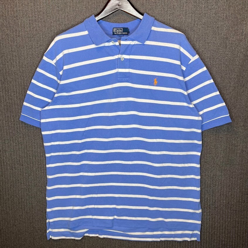 Polo Ralph Lauren camicia uomo no taglia blu a righe colletto ricamato pony