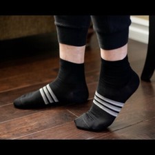 Mens Italian Luxury Ankle Socks, Size 11-14, 100 Mercerized Cotton, Black