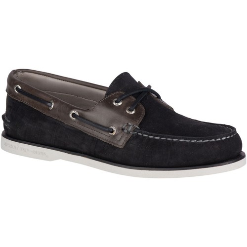 Sperry Men's Gold A/O 2-Eye Nubuck Boat Shoes - Black 8M